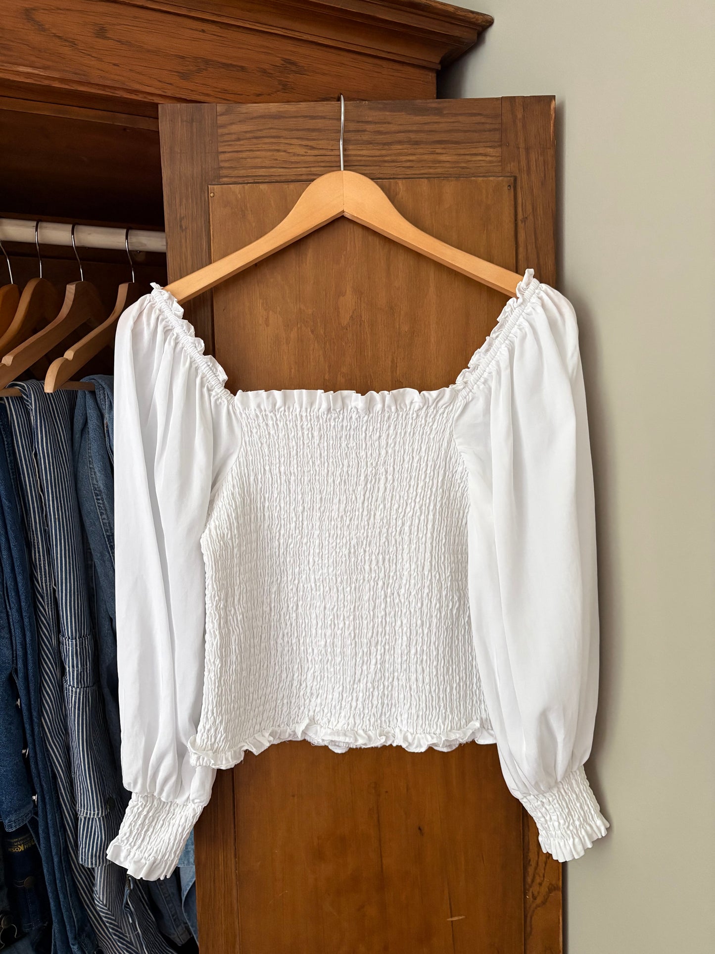 Haut en nid d’abeille blanc (Small)