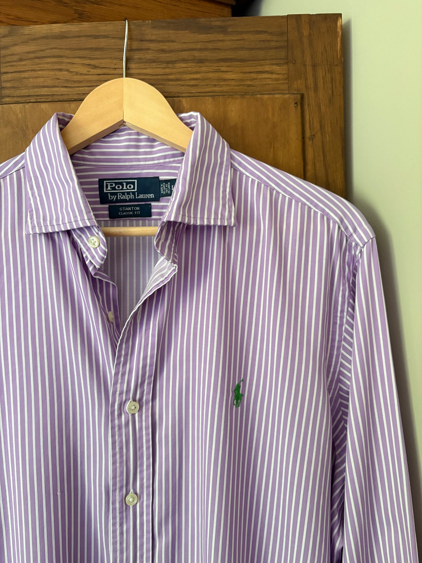Chemise lignée mauve Ralph Lauren (Large) * Telle quelle