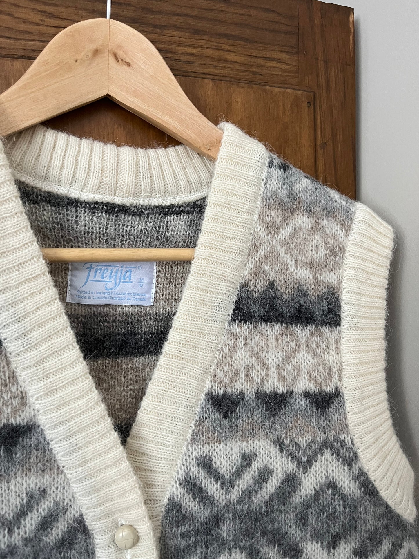 Veste sans manche en laine vintage (Small)