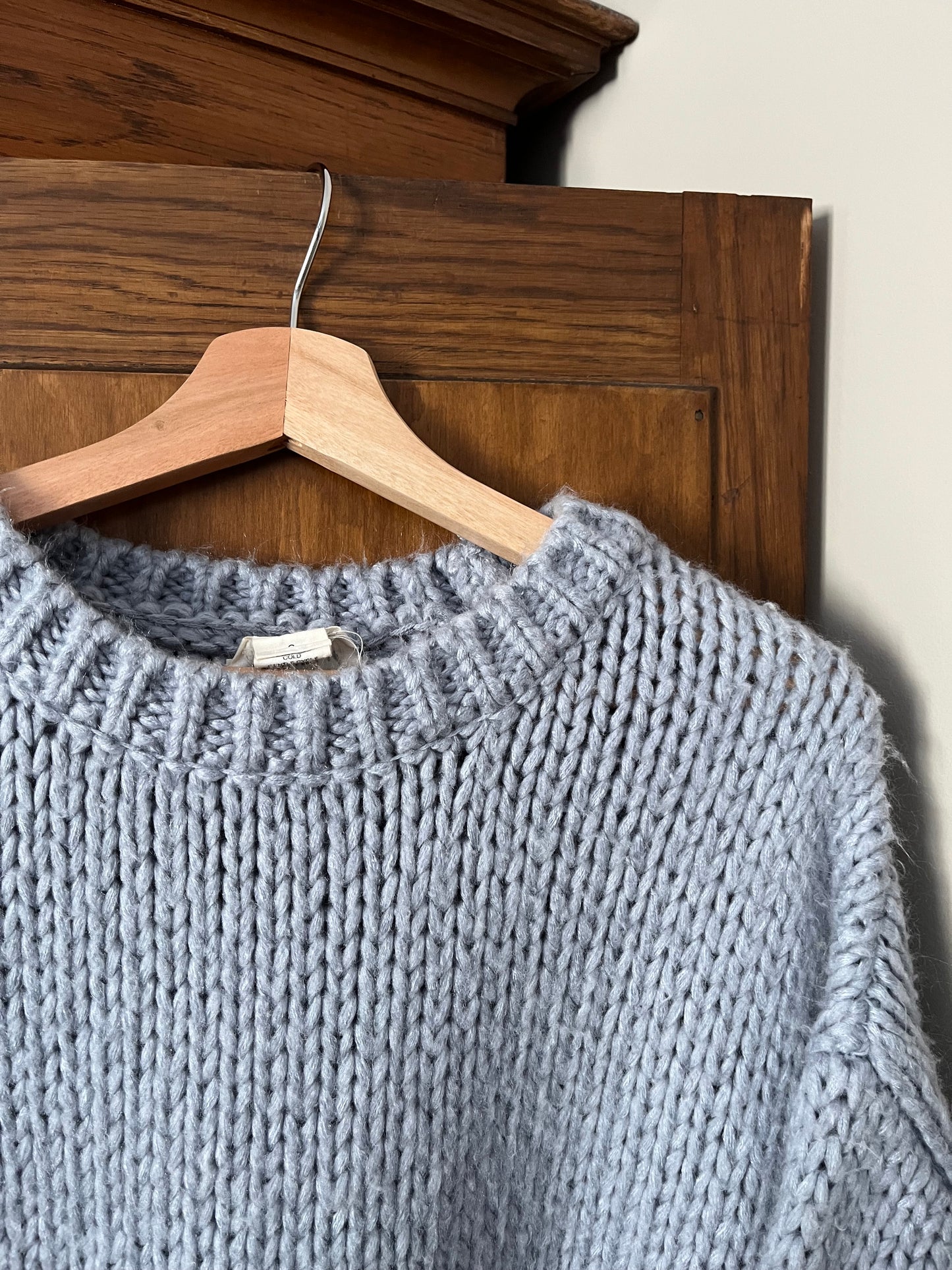 Tricot bleu pale à grosse maille (Small)