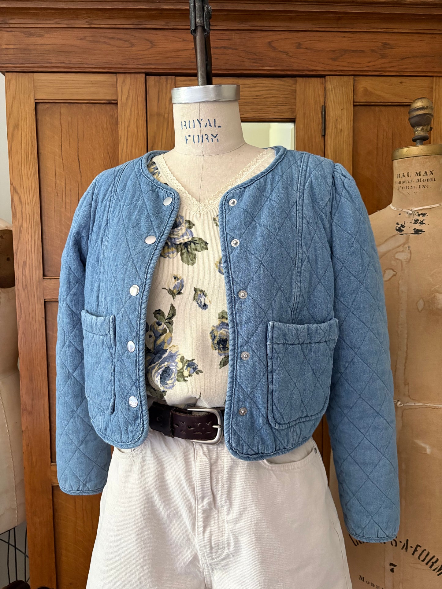 Manteau denim en quilt PIECES (Small)