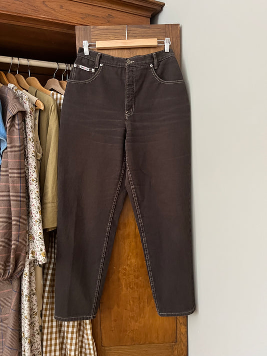 Jeans brun chocolat vintage (Médium)