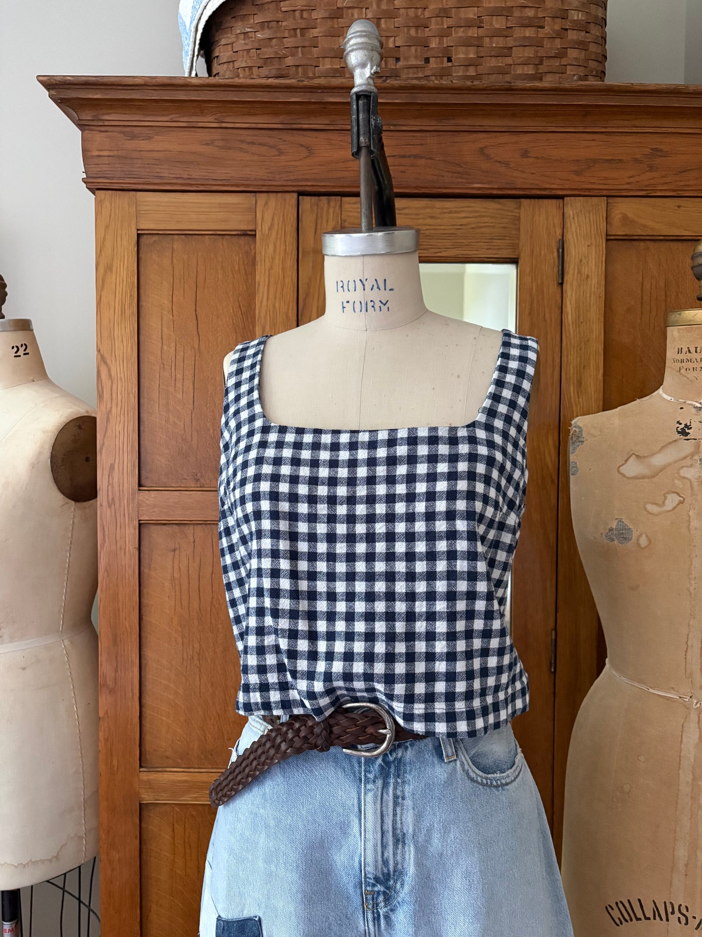 Camisole Vichy marine (Medium)