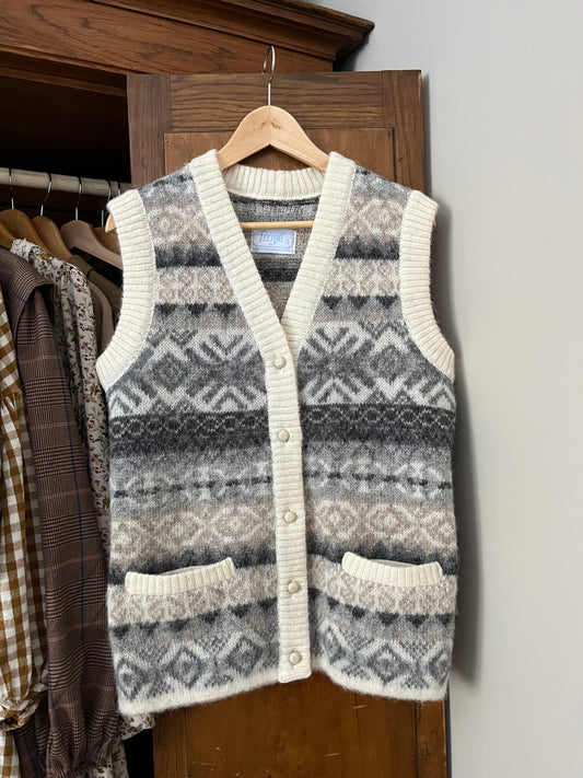 Veste sans manche en laine vintage (Small)