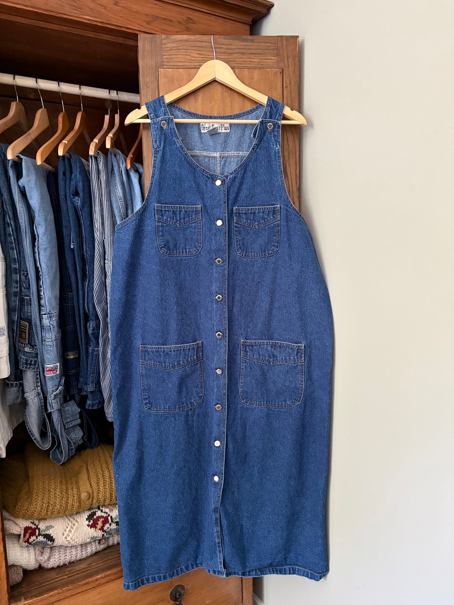 Robe salopette vintage en denim (Xxlarge)