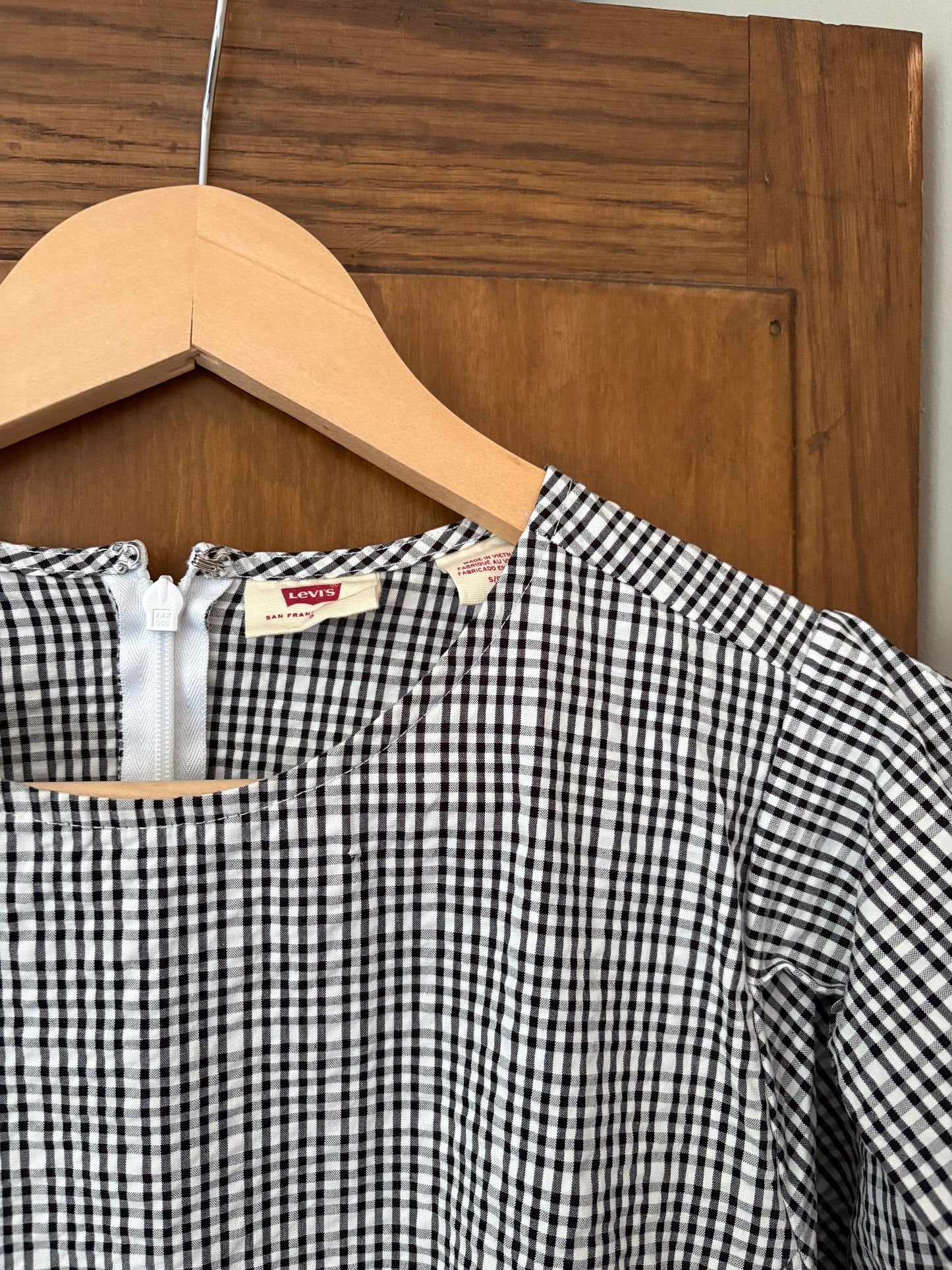 Haut à carreaux manches bouffantes Levis (Small)