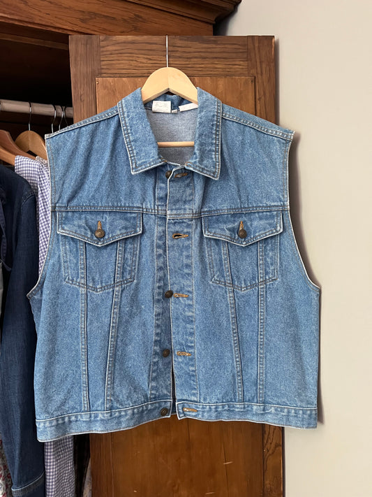 Manteau en denim sans manches (Large)