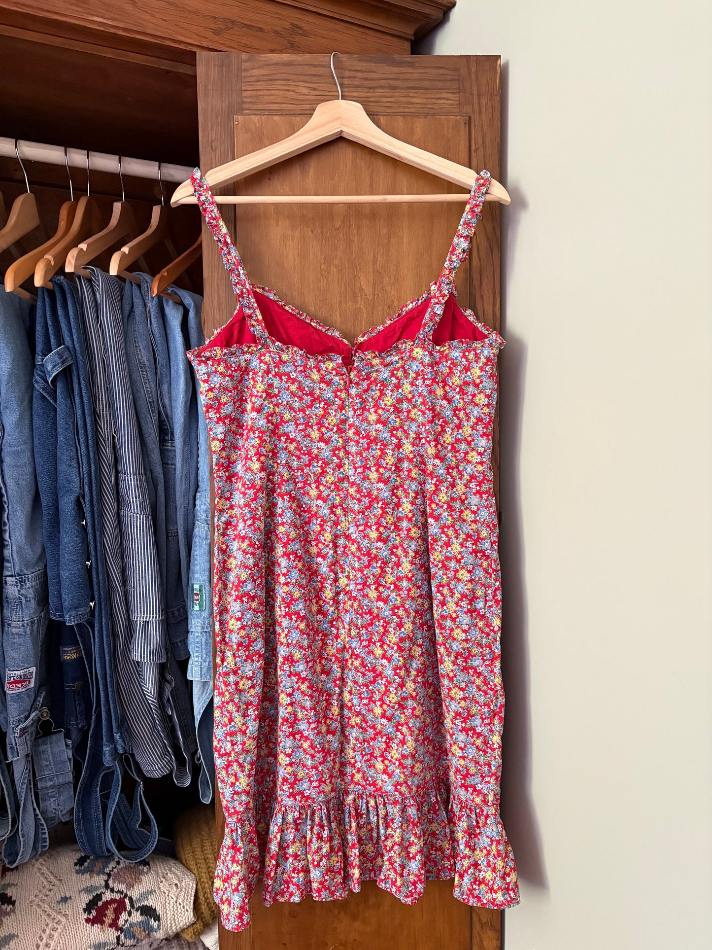 Robe fleurie rouge Ralph Lauren (S/M)