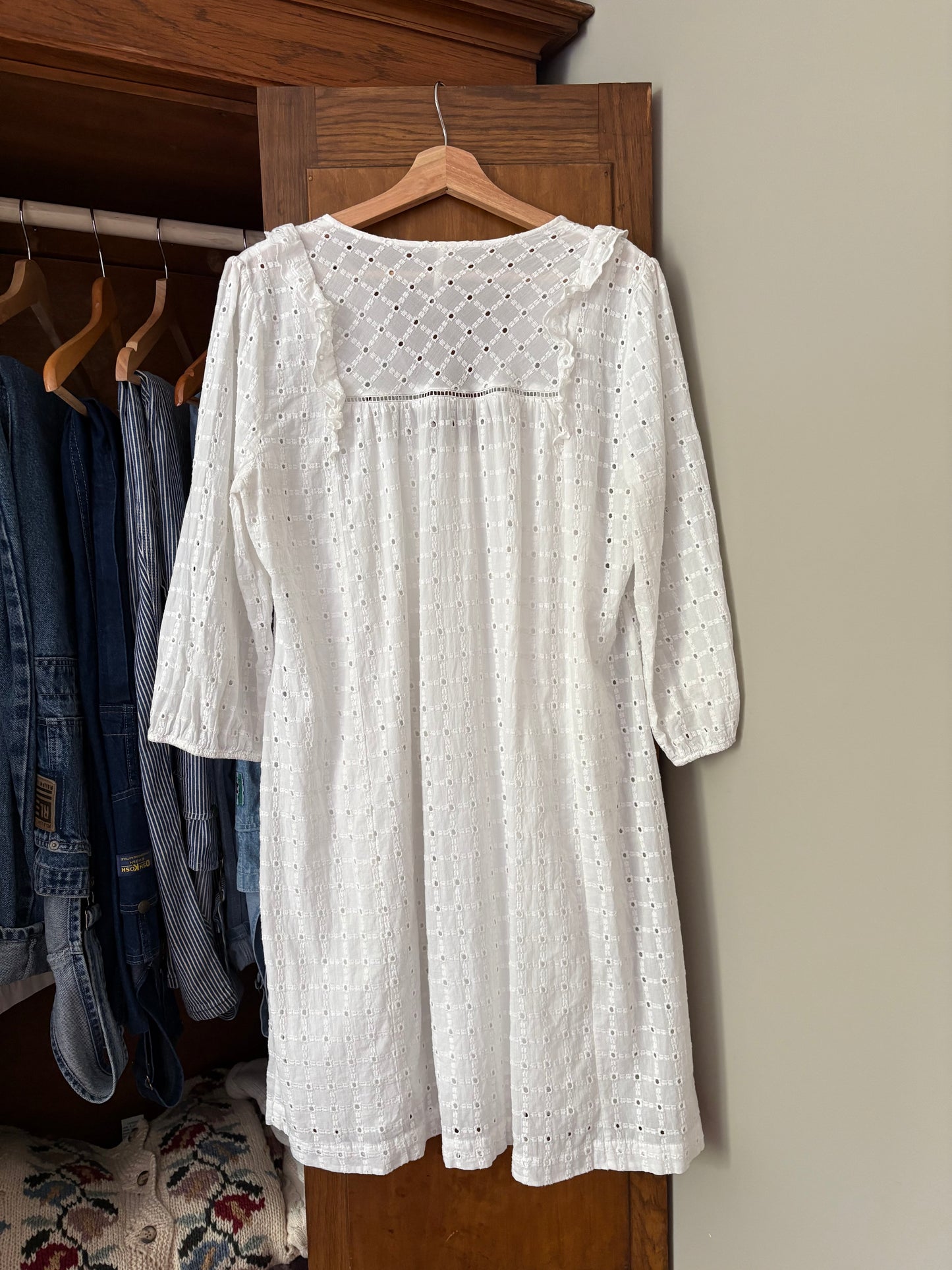 Robe blanche broderie Antropologie (Large)