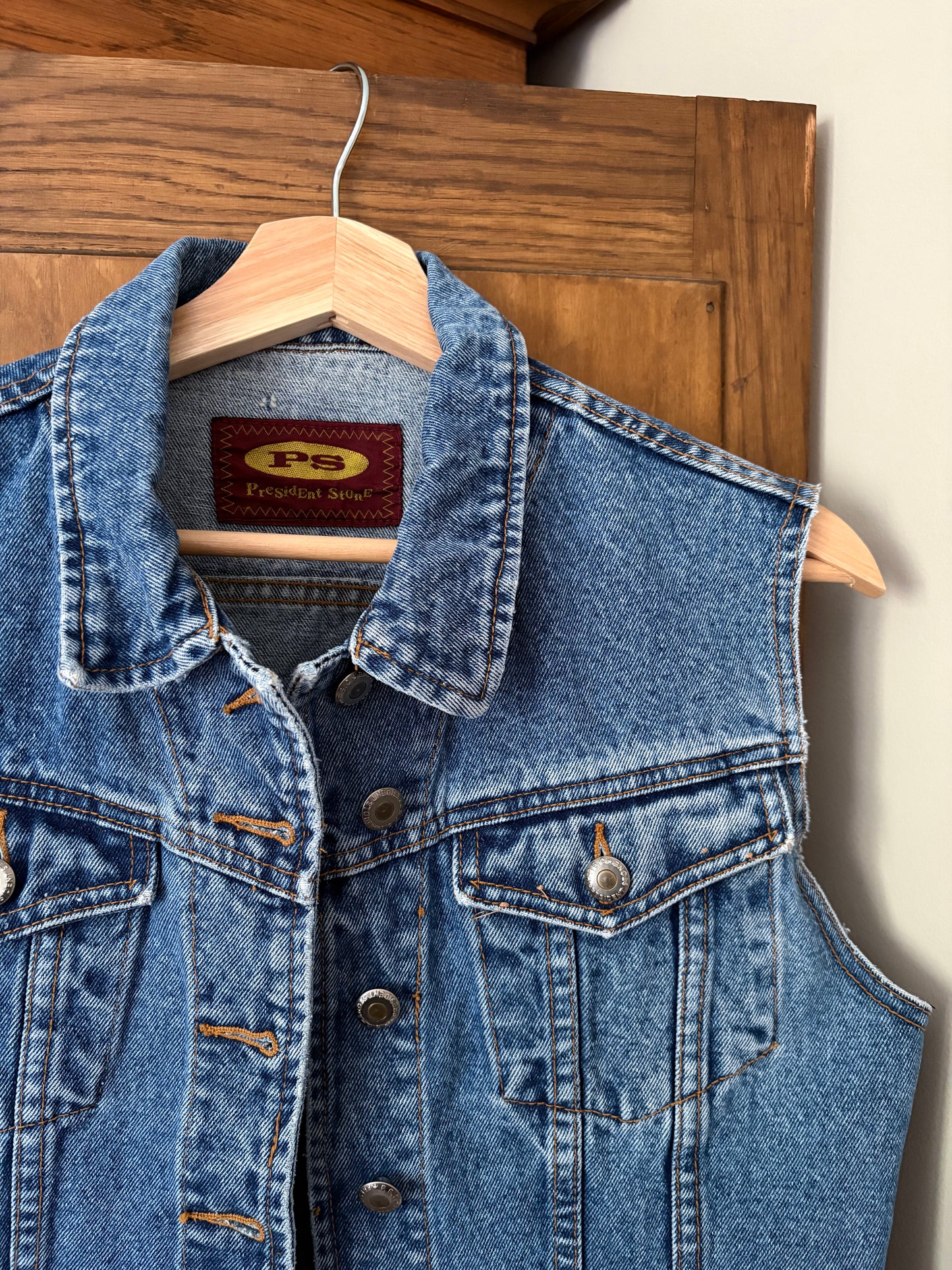Manteau en denim sans manches (Small)
