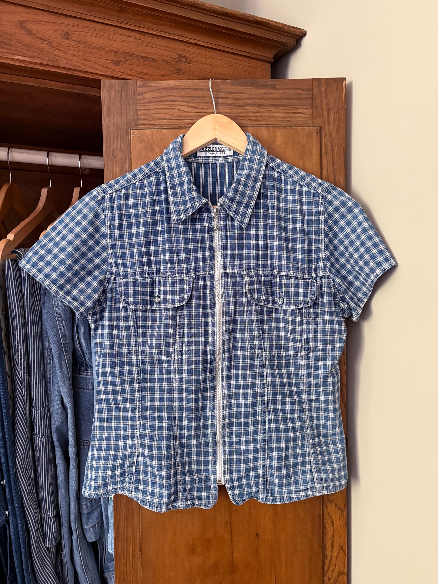 Chemise à zip carreauté (Small)