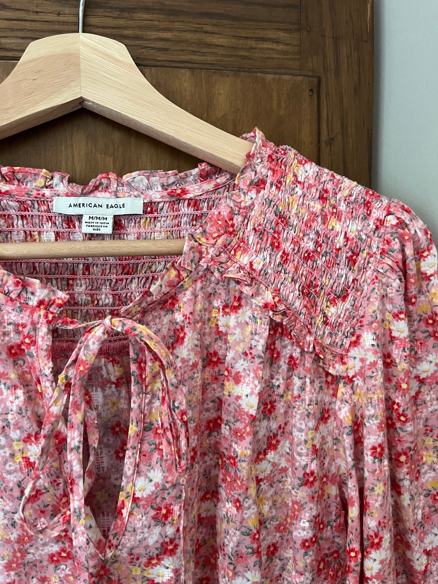 Blouse fleurie rose (Médium)