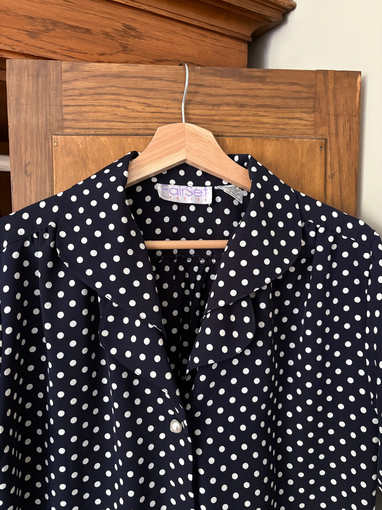 Chemise à pois vintage (Médium)