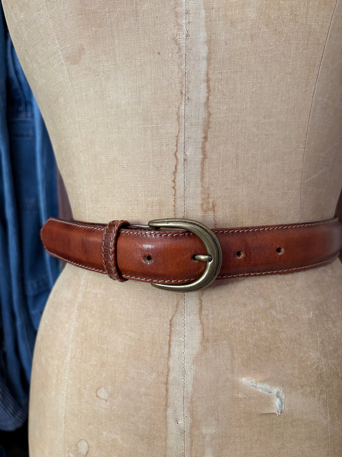 Ceinture en cuir couleur caramel (Xsmall)