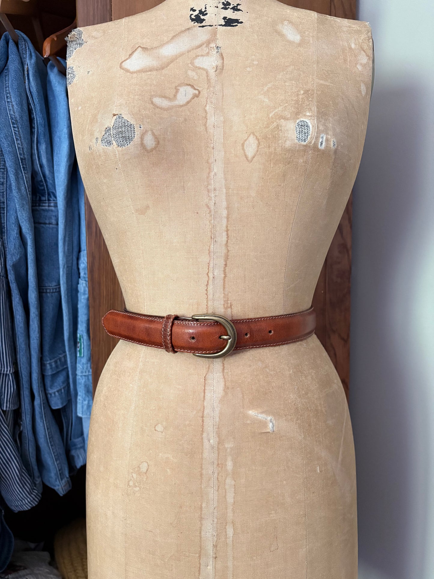 Ceinture en cuir couleur caramel (Xsmall)