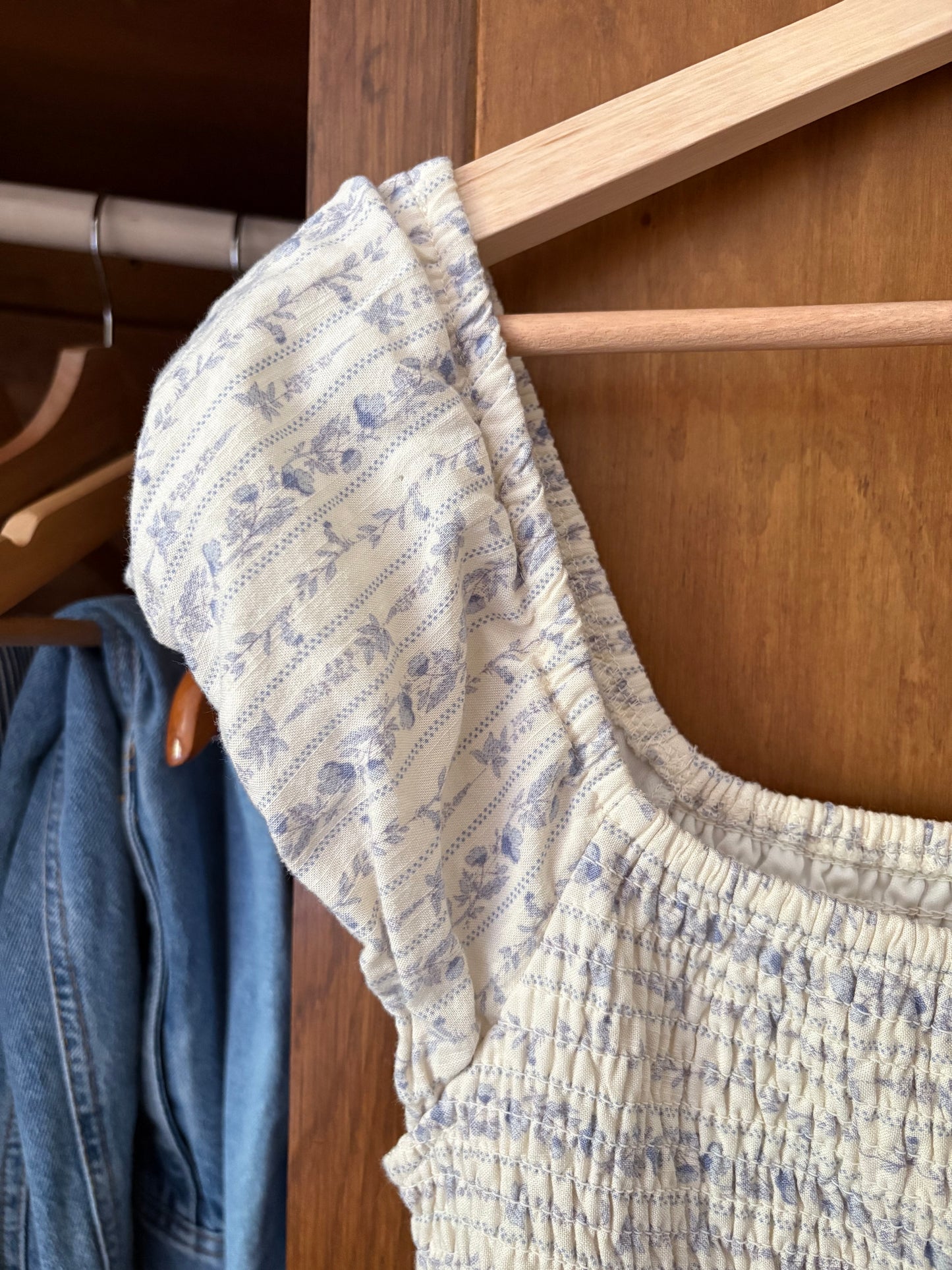 Robe longue fleurie bleu (Médium)