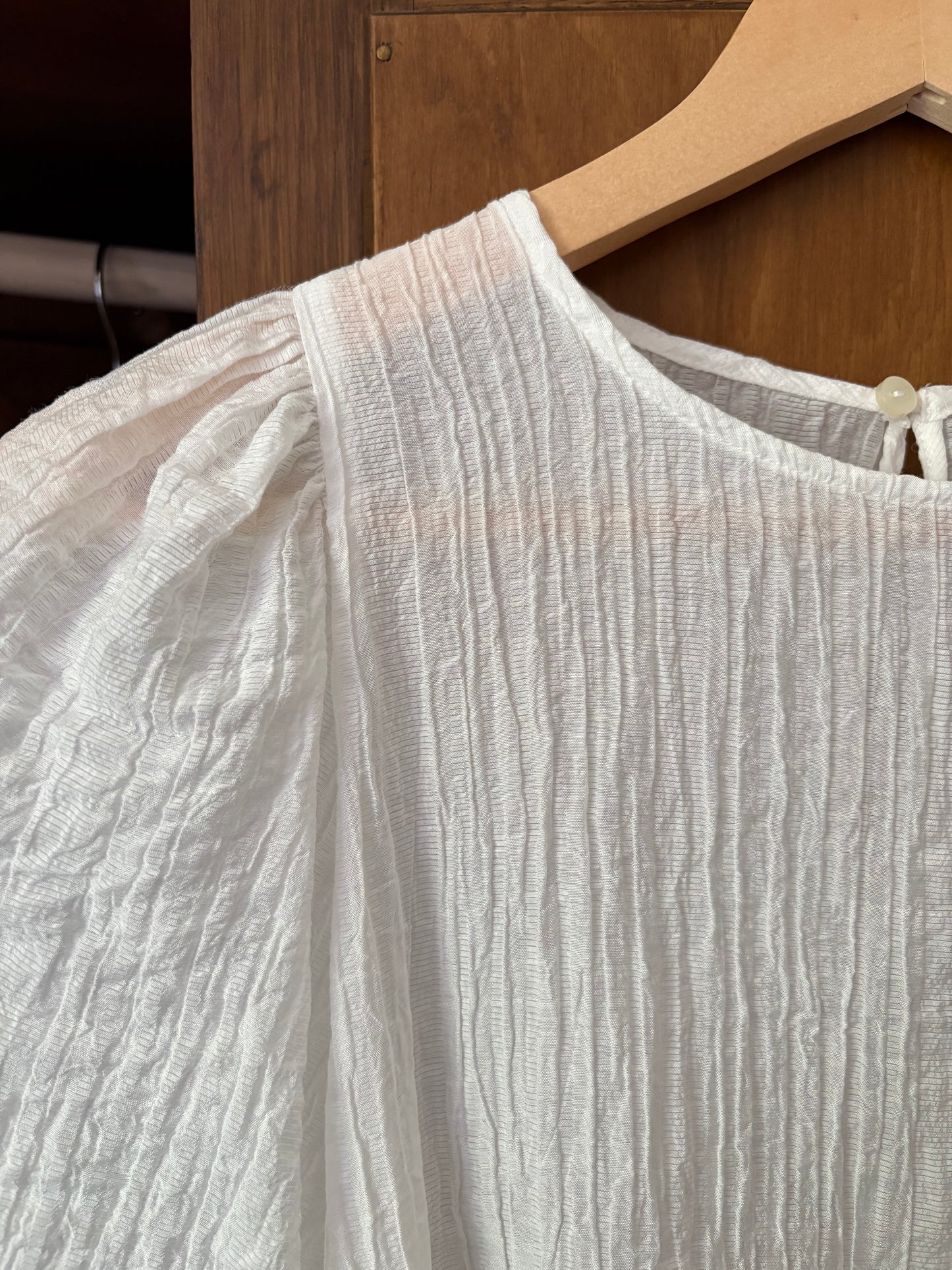 Haut blanc à manches bouffantes *transparent* (Small)