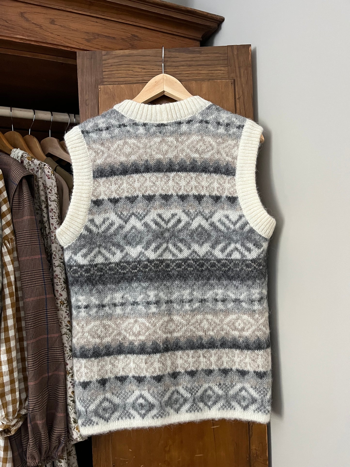 Veste sans manche en laine vintage (Small)
