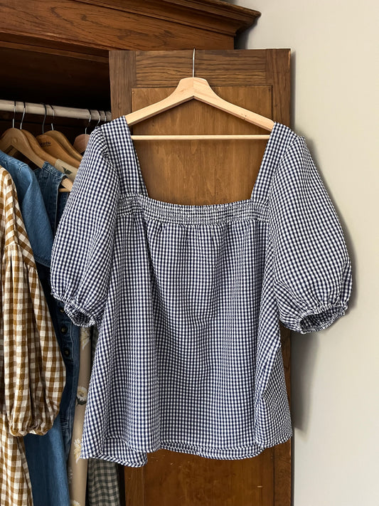 Haut vichy manches ballon (3XL)