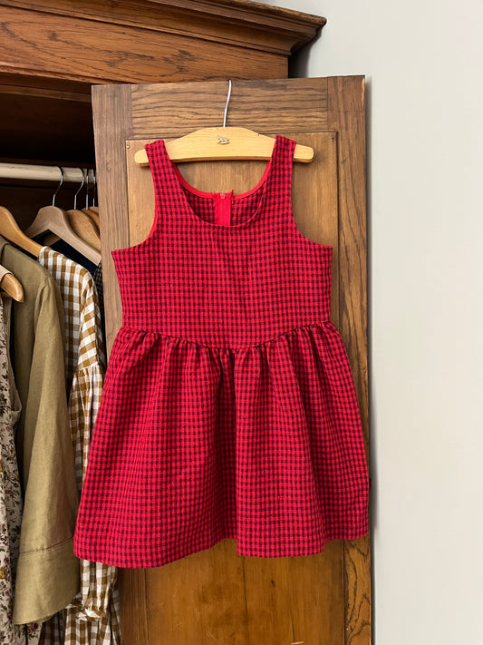 Robe vintage vichy rouge (4 ans)