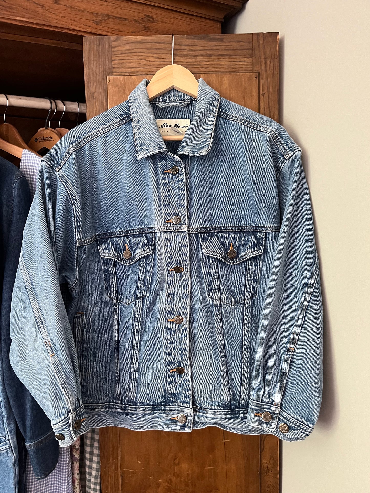 Manteau en denim vintage Eddie Bauer (Médium)
