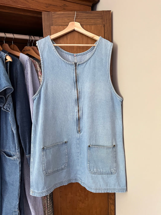 Robe vintage en denim avec zip (L/XL)
