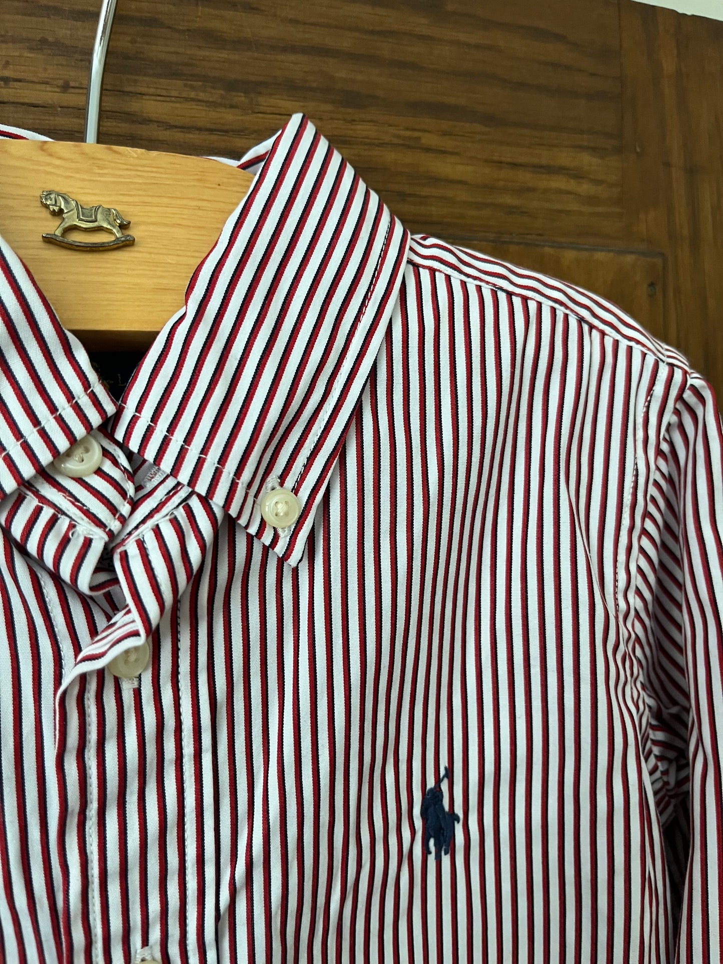 Chemise lignée rouge (4 ans)