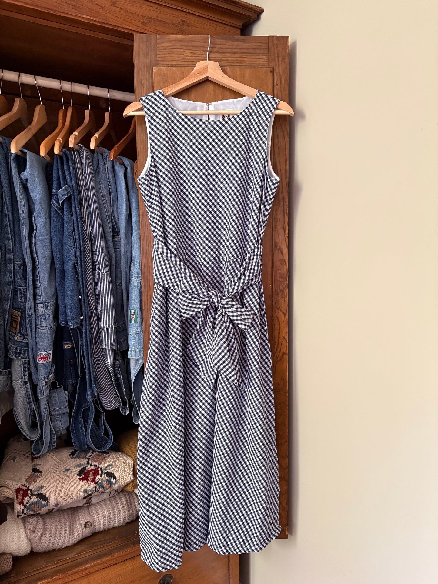 Robe vichy bleu et blanc (Médium)