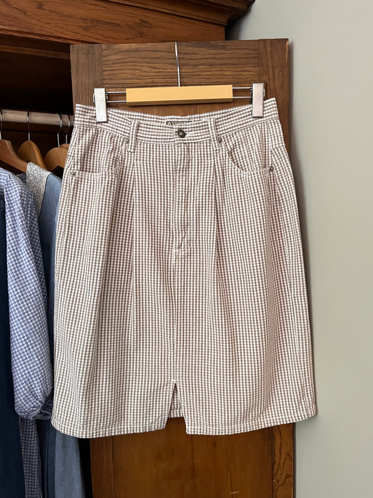 Jupe courte vichy beige (S/M)