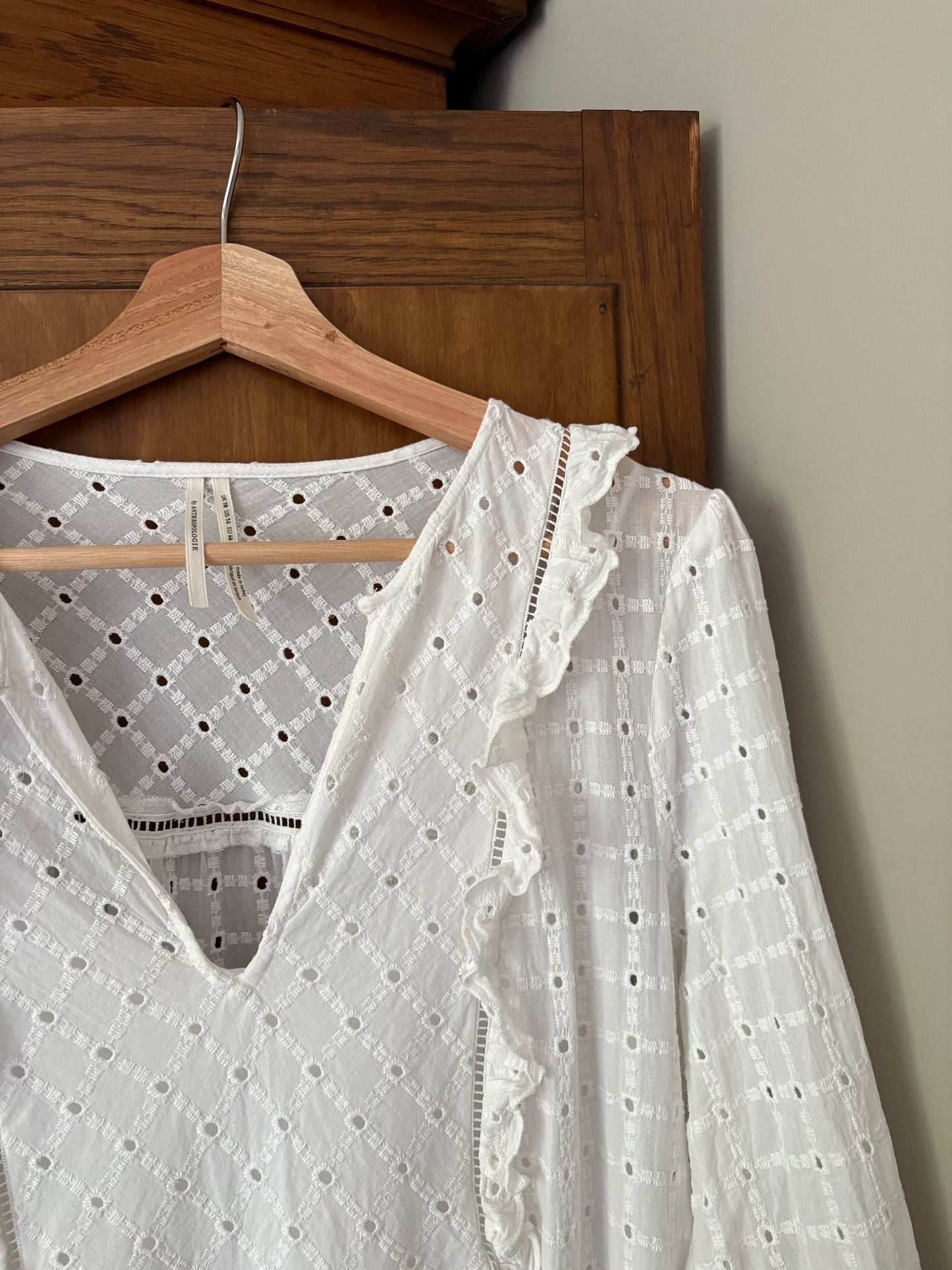 Robe blanche broderie Antropologie (Large)