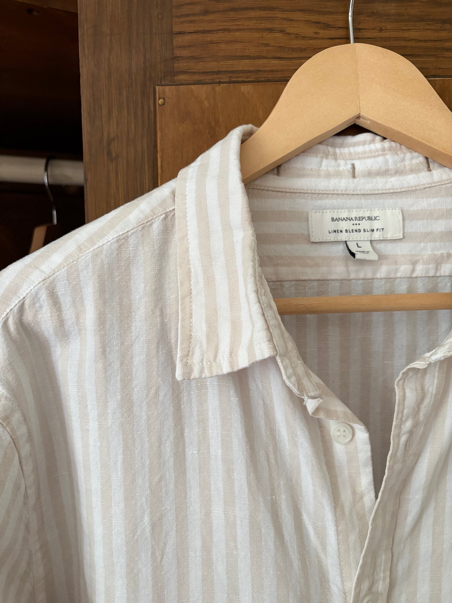 Chemise lignée en lin Banana Republic (Large)