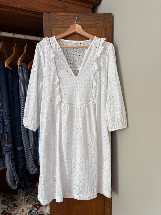Robe blanche broderie Antropologie (Large)