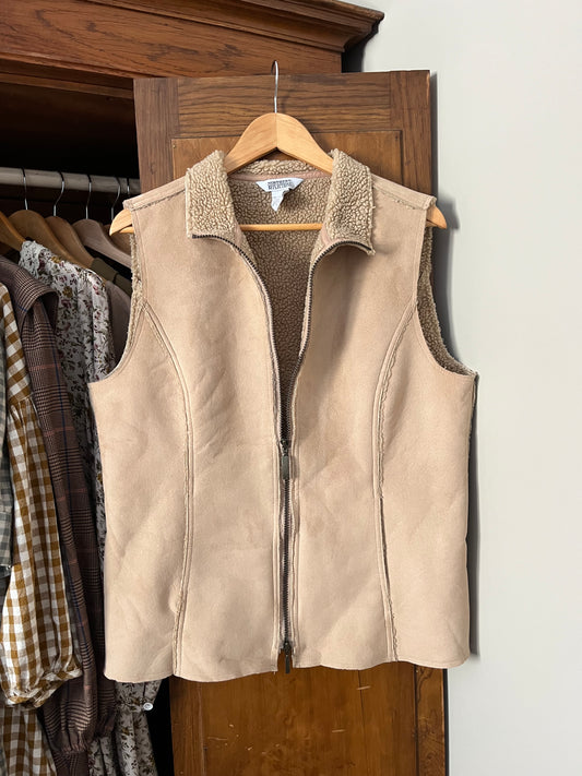 Veste sans manche en sherpa et Suède (M/L)