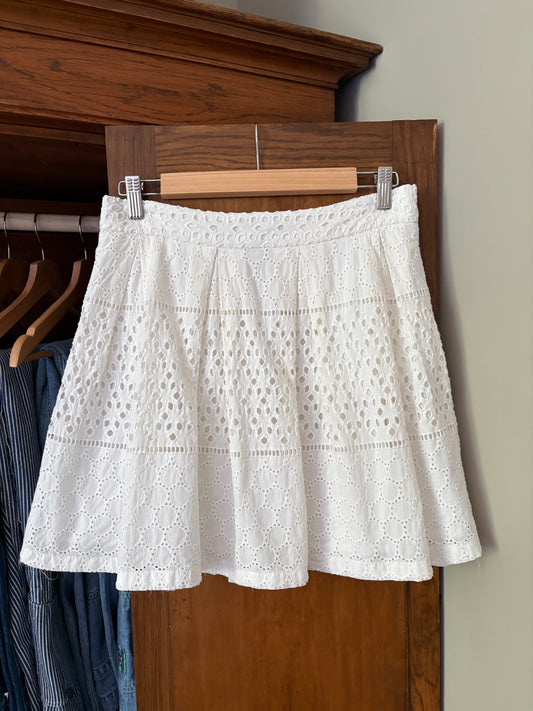 Jupe blanche broderie anglaise Banana Republic (Small)