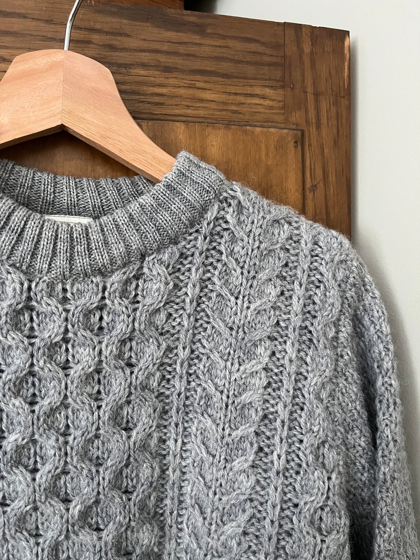 Tricot Fisherman en laine gris (Xs/S)