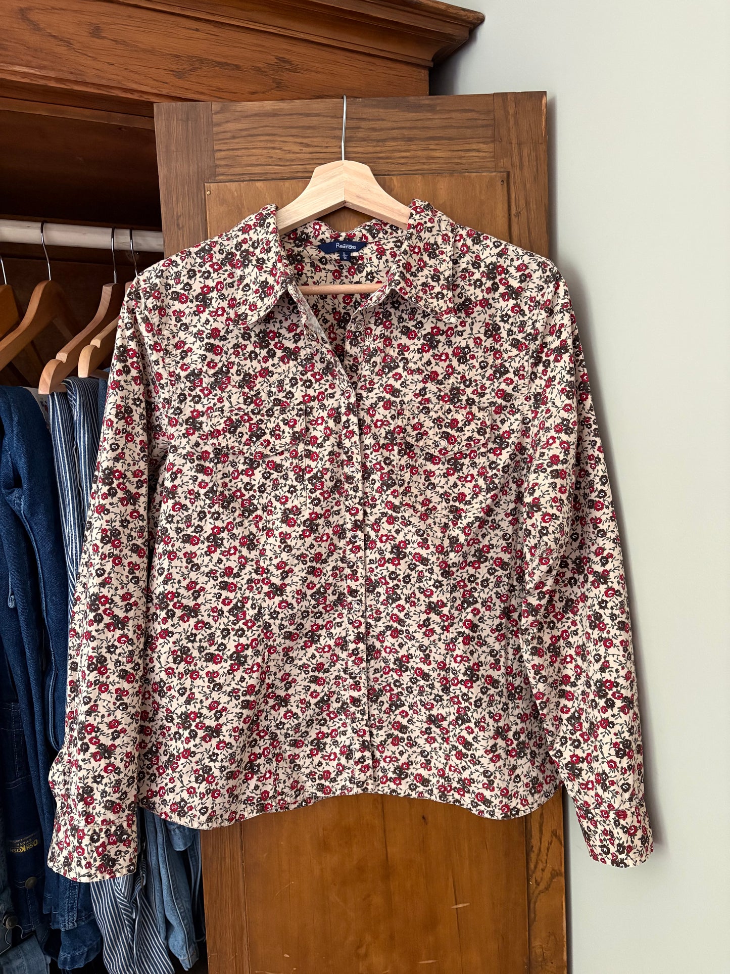 Chemise fleurie vintage Reitmans (M/L)