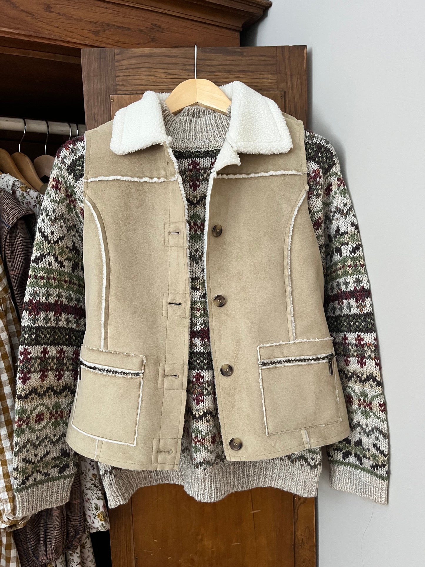 Veste sans manches en suède (Small)