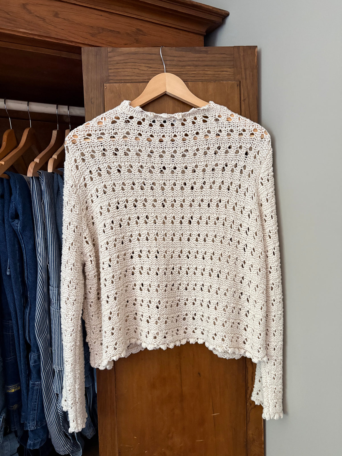 Tricot crème en crochet Zara (Médium)