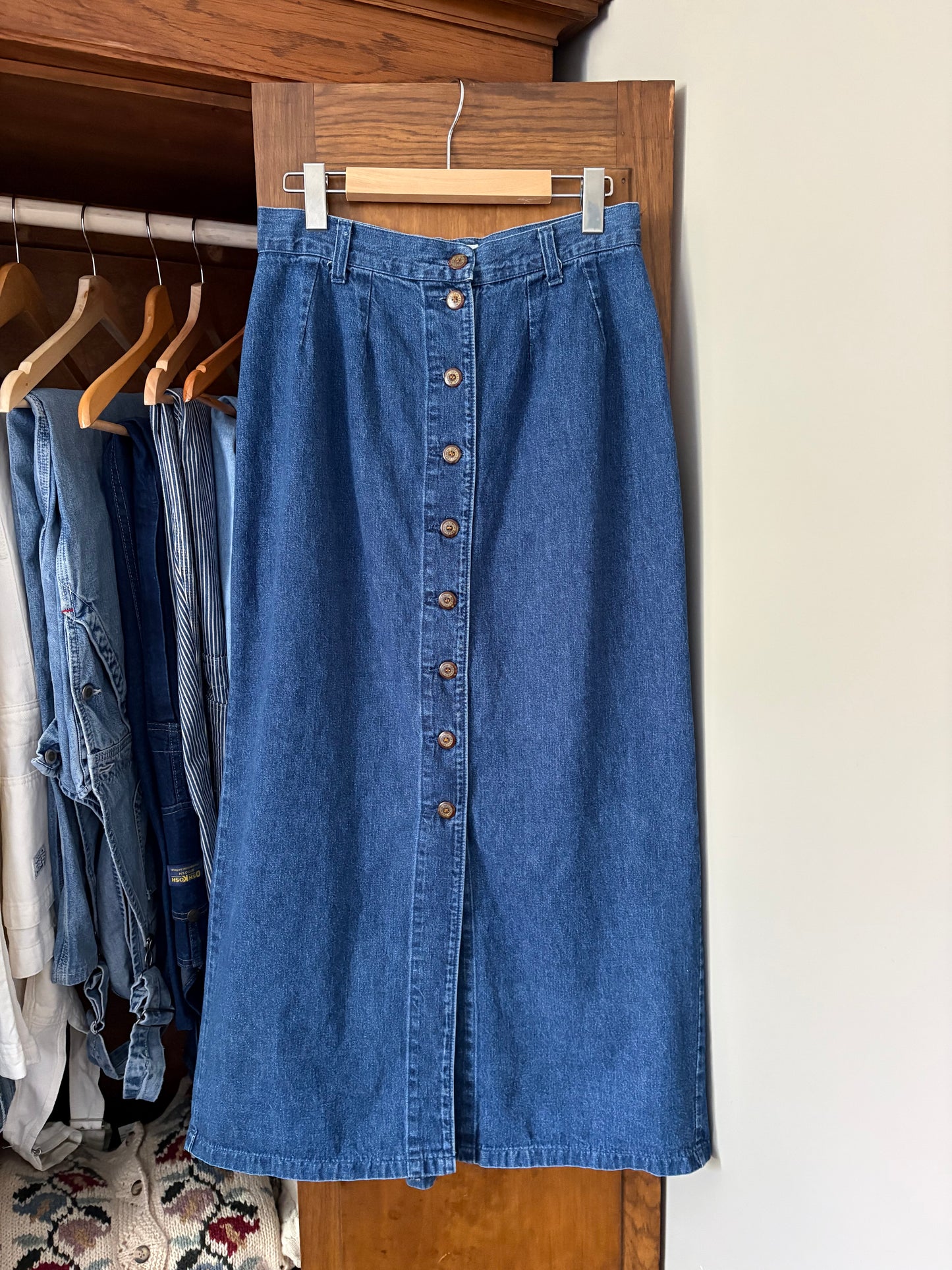 Jupe longue en denim vintage (Médium)