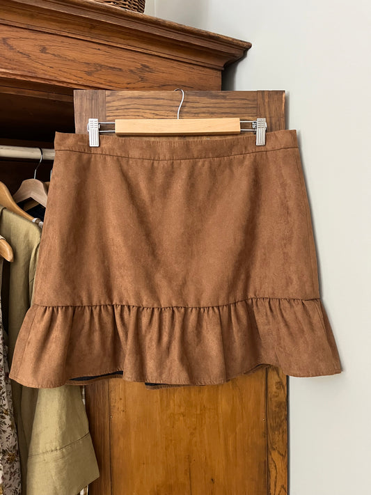 Jupe brune effet Suède J.Crew (Large) * Neuve