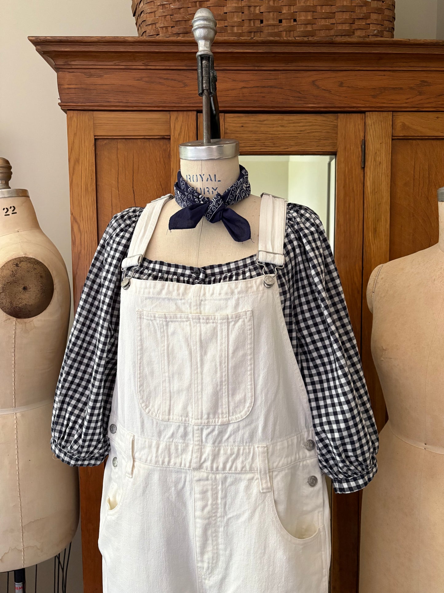Blouse vichy marine (Xlarge)